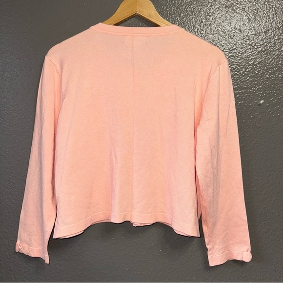 Karl Lagerfeld pink pearl button cardigan size XL - Picture 4 of 7